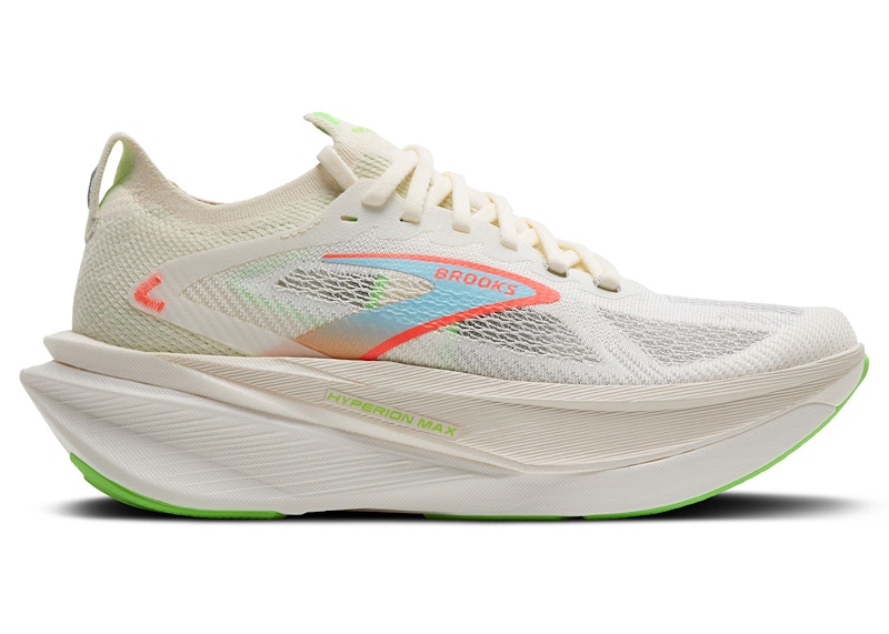 Pre-owned Brooks Men's Hyperion Max 3 Sneakers In Coconut/green Gecko/pink Clay