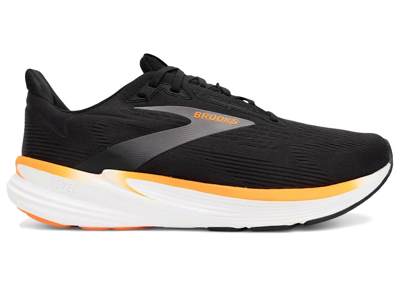 Men's Brooks Revel 8 Sneakers in Black/Excalibur/Orange