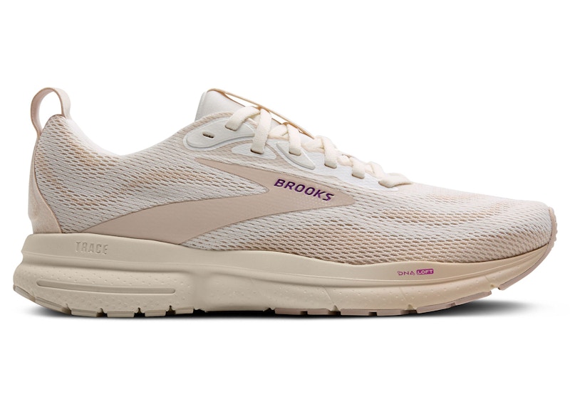 Pre-owned Brooks Trace 4 (women's) Sneakers In Coconut Milk/almond/purple