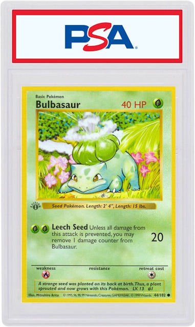 Pokemon Base Set French 1st Edition Bulbasaur Bulbizarre 44/102 PSA 10 GEM  MINT