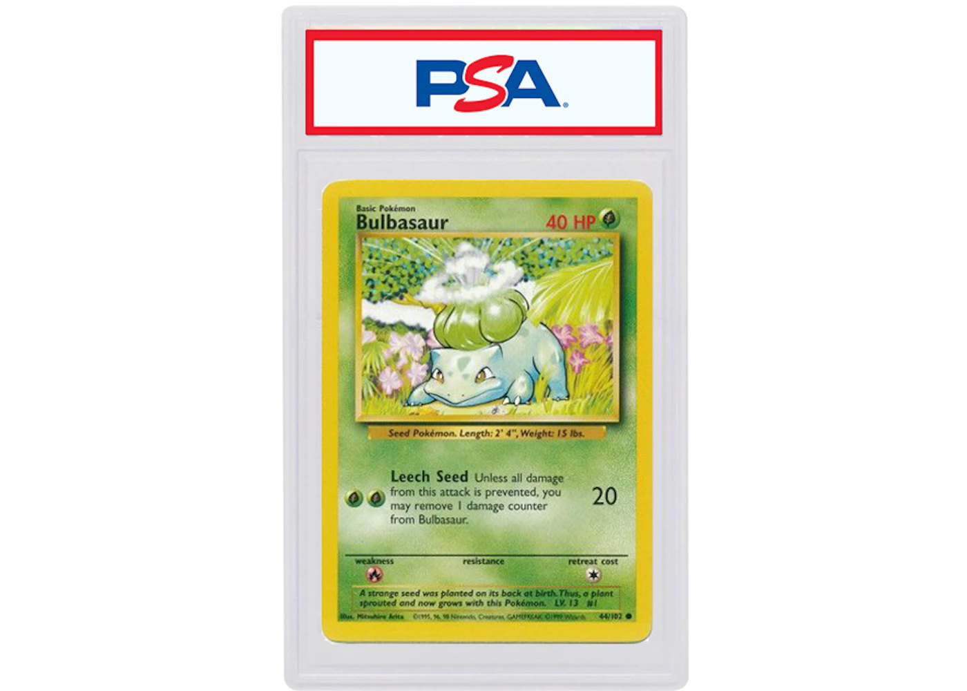 Bulbasaur 1999 Pokmon Base Set Unlimited #44 (PSA or BGS Graded) - 1999 - US Bulbasaur 1999 Pokmon Base Set Unlimited #44 (PSA or BGS Graded) - 1999 - US