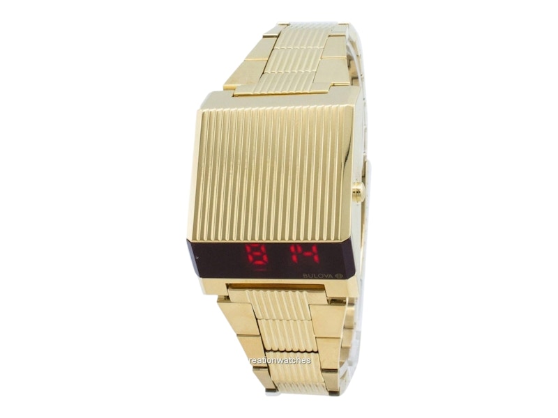 Pre-owned Bulova Men's Computron 97c110 Watch In Stainless Steel In Silver