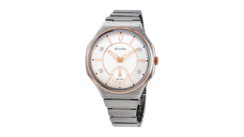 Pre-owned Bulova Women's Curv Diamond 98p182 Watch In Stainless Steel In Silver
