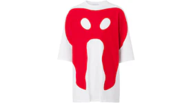 Burberry Abstract Print Cotton Oversized T-Shirt White/Red