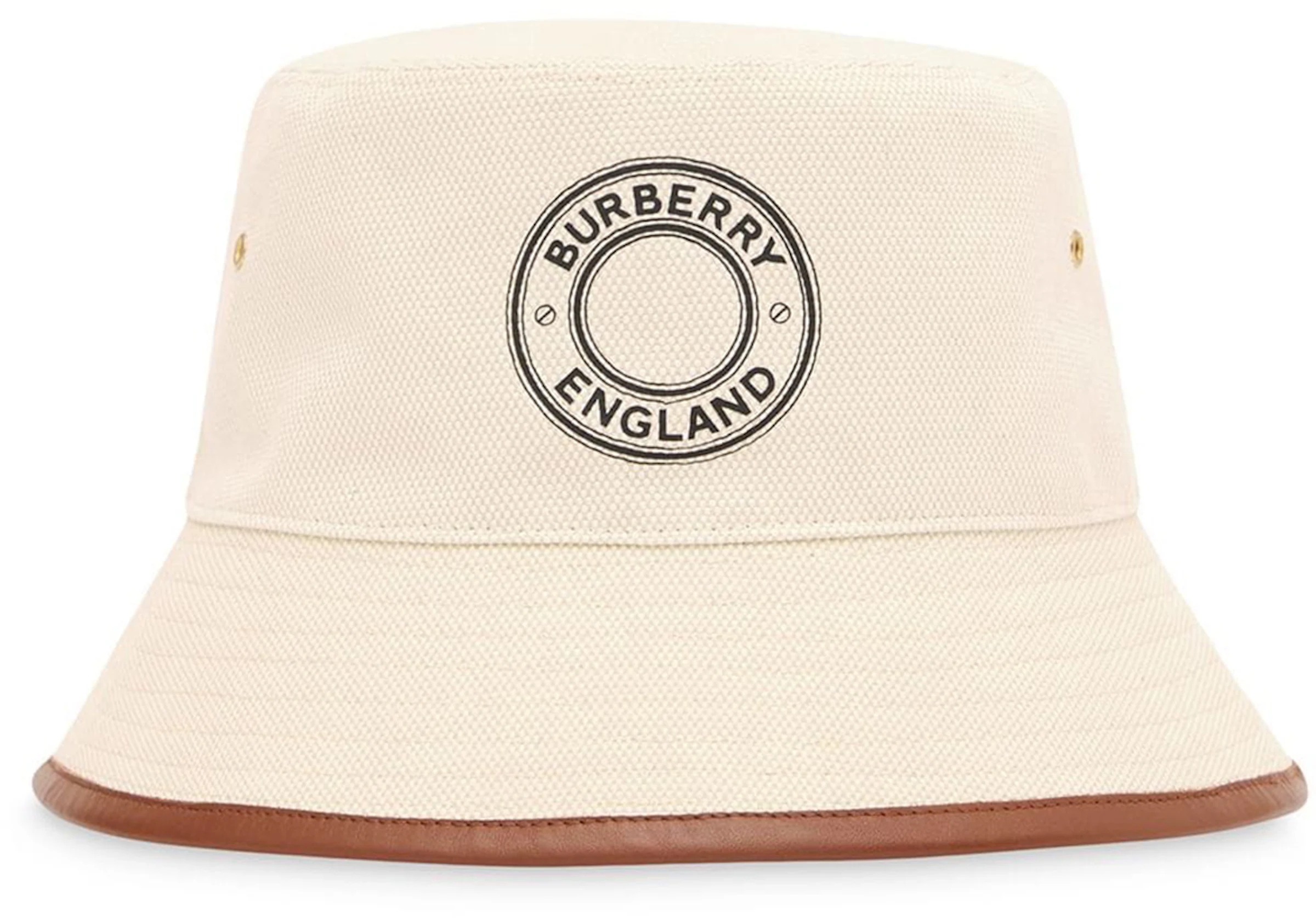 Burberry Archway Logo Applique Bucket Hat Natural
