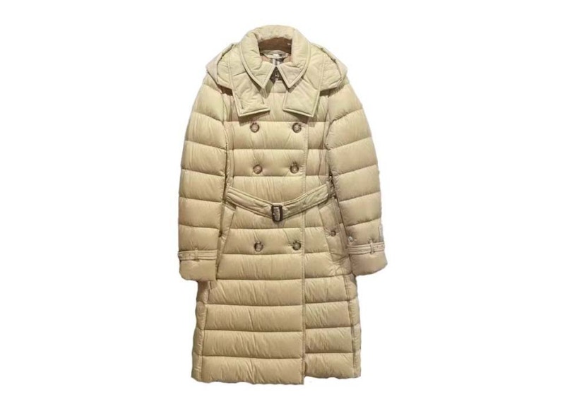 Burberry Arniston Hooded Puffer Long Down Jacket Honey US