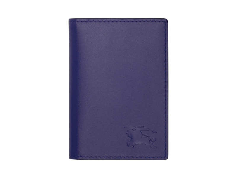 Pre-owned Burberry Bateman Ekl Card Holder In Blue