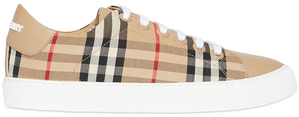 Burberry Bio-based Sole Vintage Check and Leather Sneakers Archive Beige  (Women's) - 8017249 - US