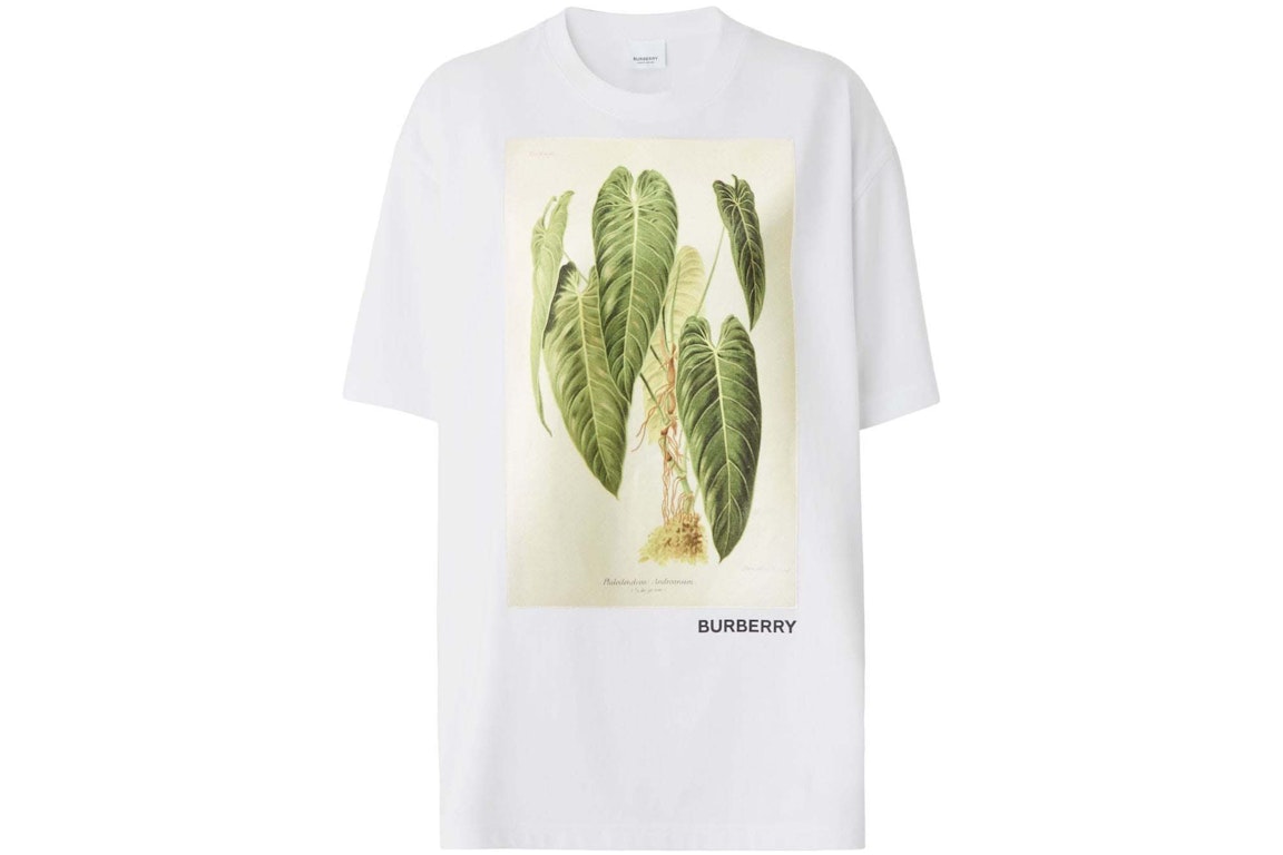 Pre-owned Burberry Botanical Sketch T-shirt White