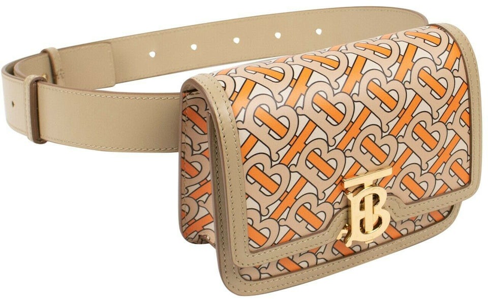 Burberry Canvas and Leather TB Monogram Belt