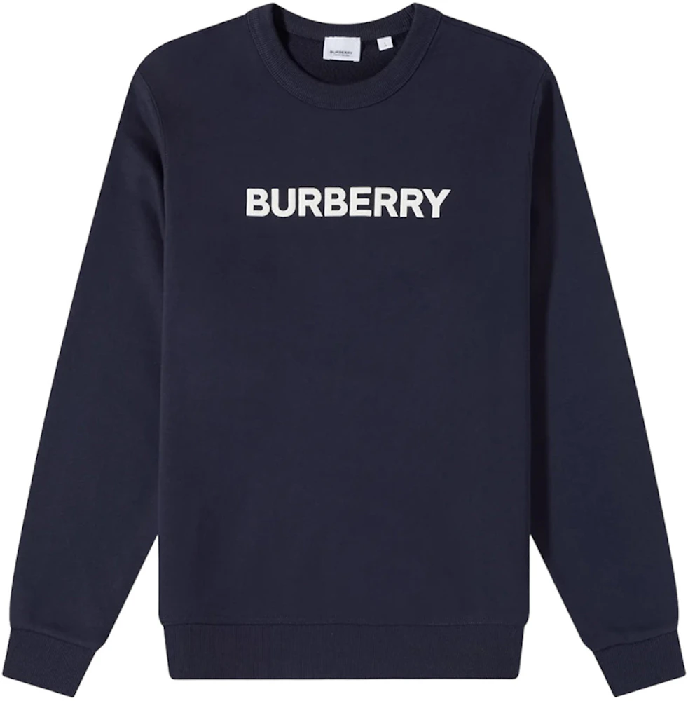 Burberry Burlow Logo Crew Sweater Dark Charcoal Blue Men's - US