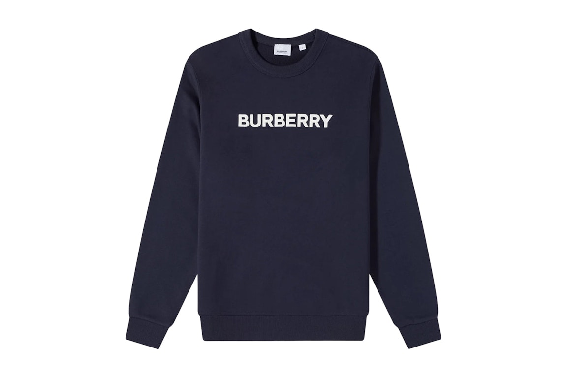 Pre-owned Burberry Burlow Logo Crew Sweater Dark Charcoal Blue