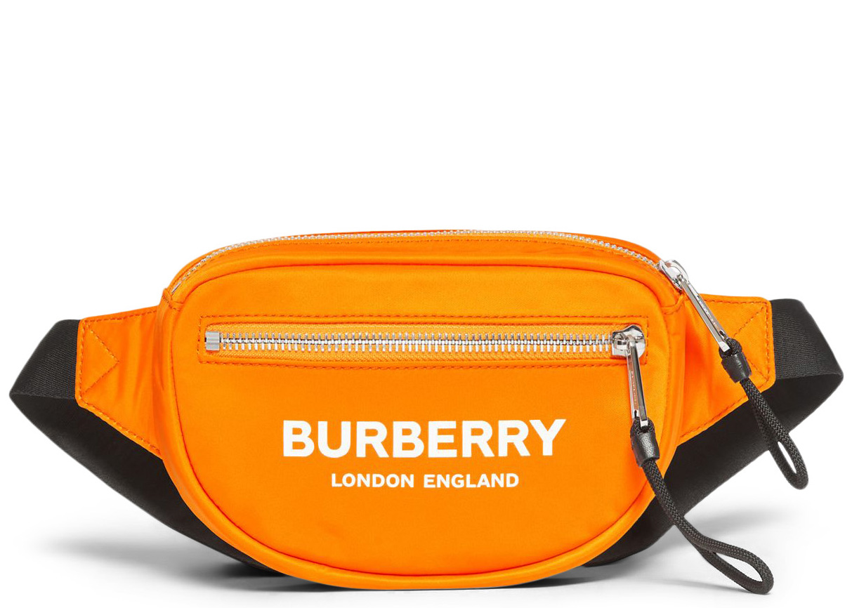 Burberry Cannon Bum Bag Logo Print ECONYL Small Bright Orange in