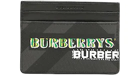 Burberry Card Holder Graffiti Logo (4 Card Slot) Black/Green