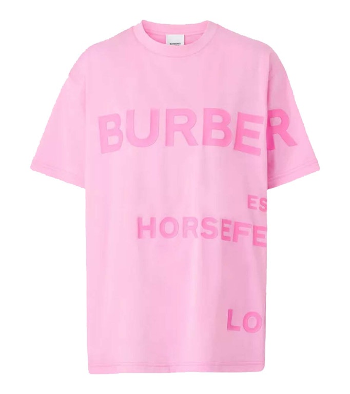 Pre-owned Burberry Carrick Logo-print Cotton-jersey T-shirt Pink