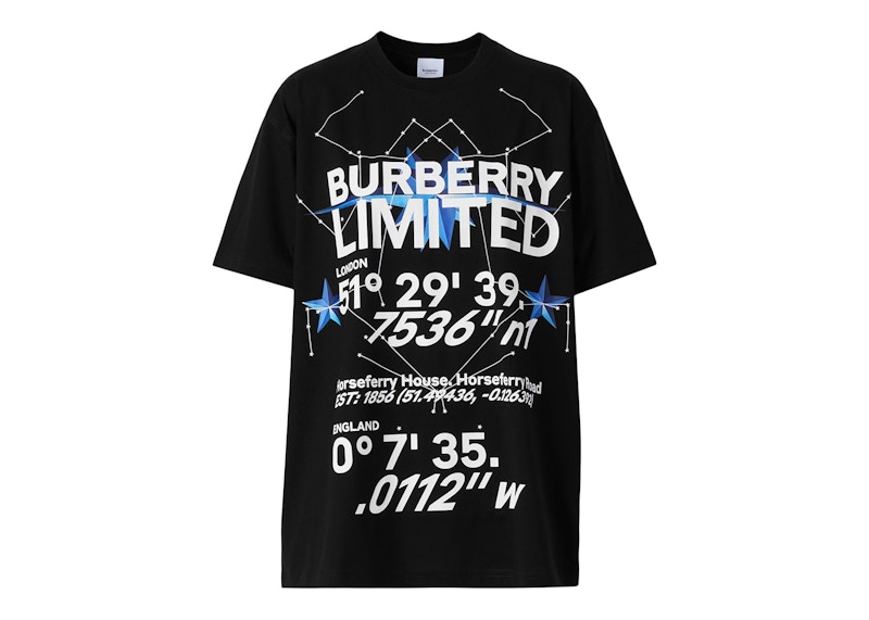 Pre-owned Burberry Women's Carrick Star T-shirt In Black