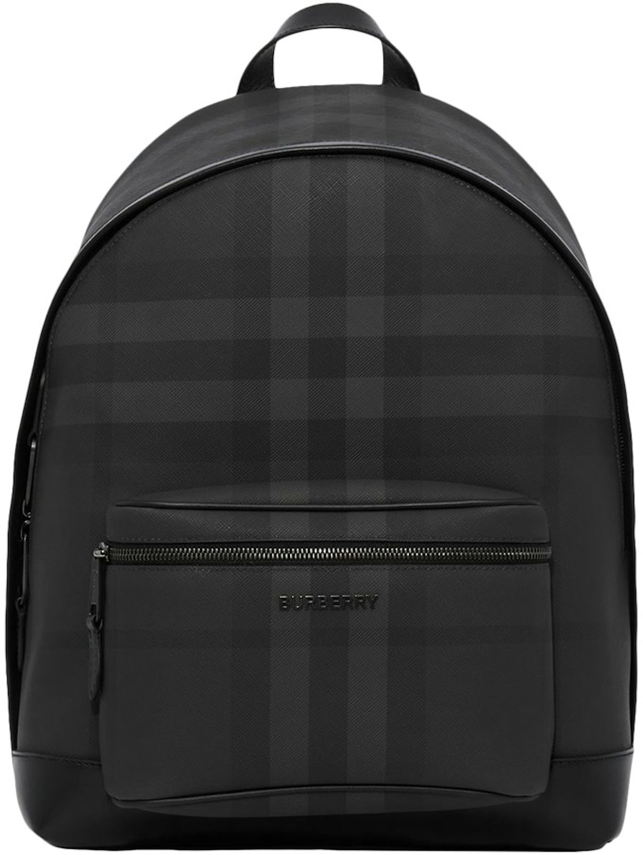 Burberry Charcoal Check and Leather Backpack Charcoal