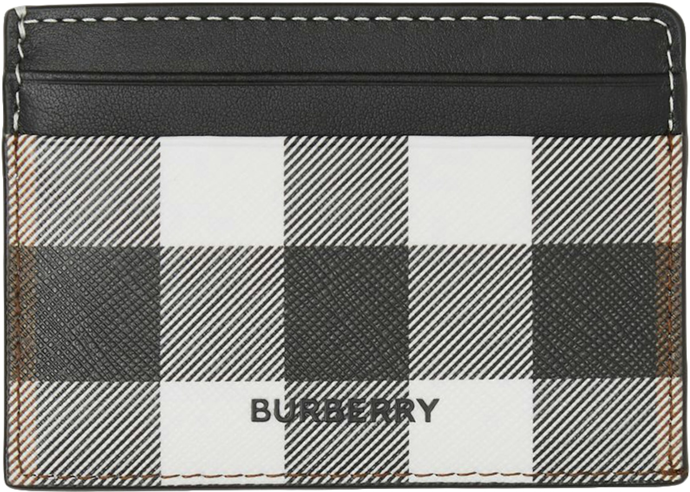 Burberry Check (7 slot) Card Case Dark Birch Brown in E-canvas