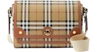 Burberry Check And Leather Note Bag Briar Brown