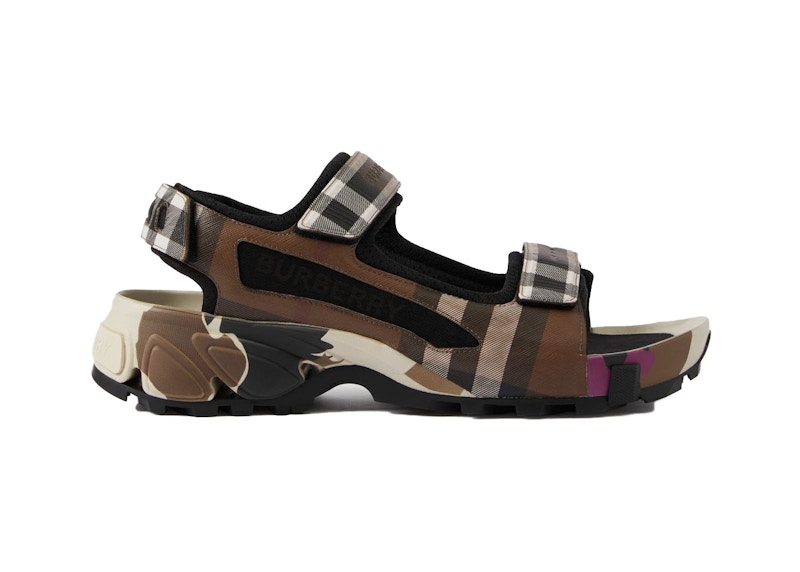 Burberry Check Arthur Sandal Dark Birch Brown