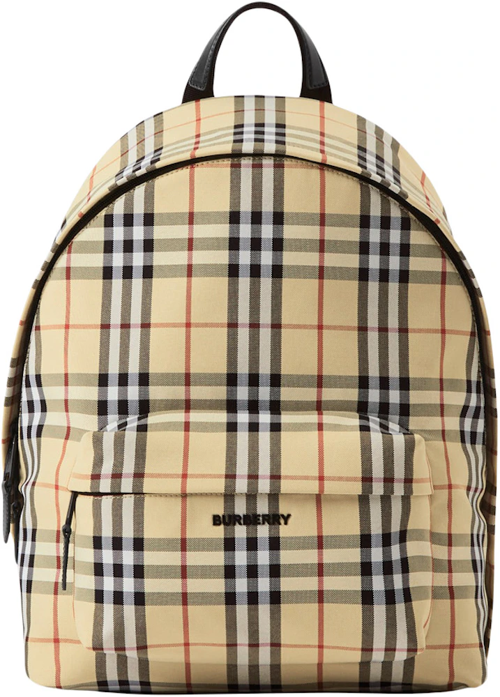 Burberry Check Backpack Archive Beige in Polyamide with Black-tone - US