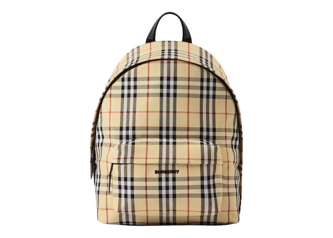Pre-owned Burberry Check Backpack Archive Beige