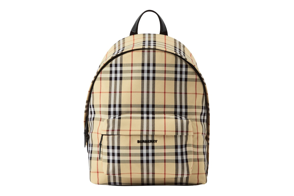 Pre-owned Burberry Check Backpack Archive Beige