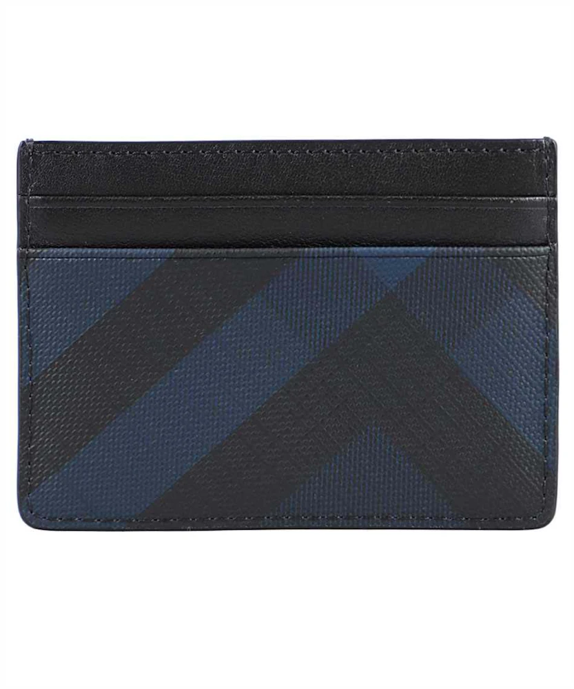 Burberry Check Card Case Navy in Leather - US