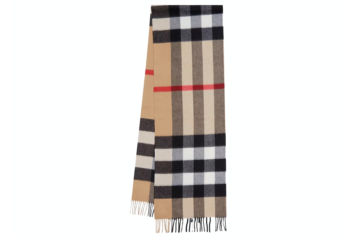 Pre-owned Burberry Check Cashmere Scarf Archive Beige