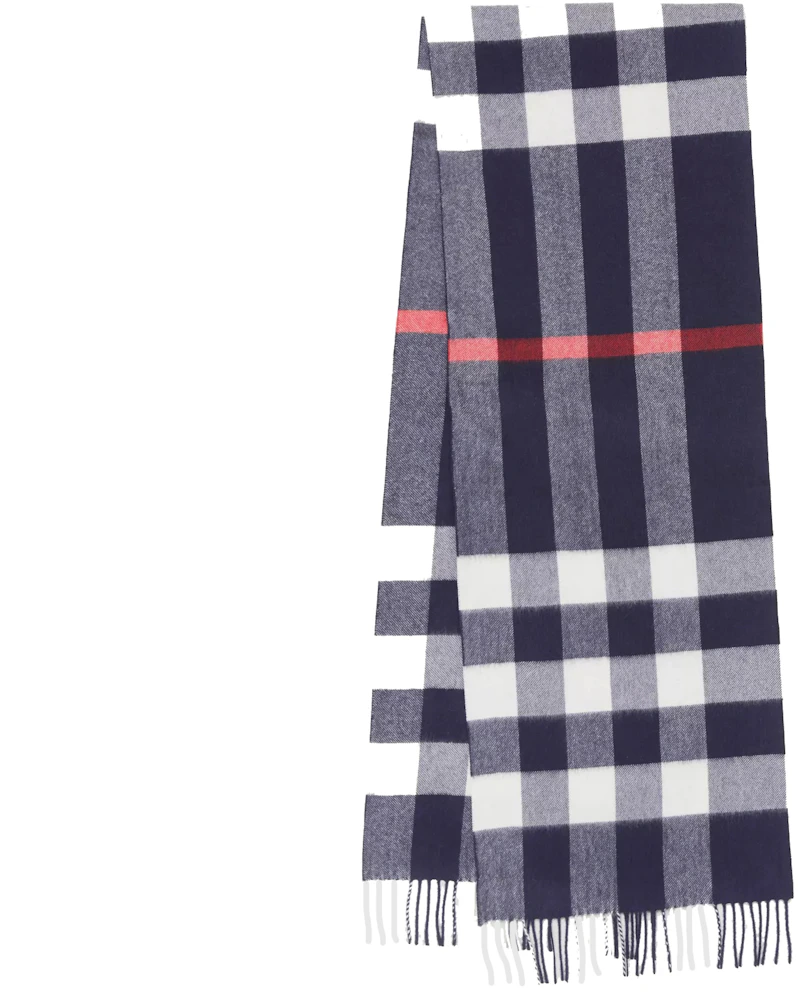Burberry Check Cashmere Scarf Navy in Wool - US