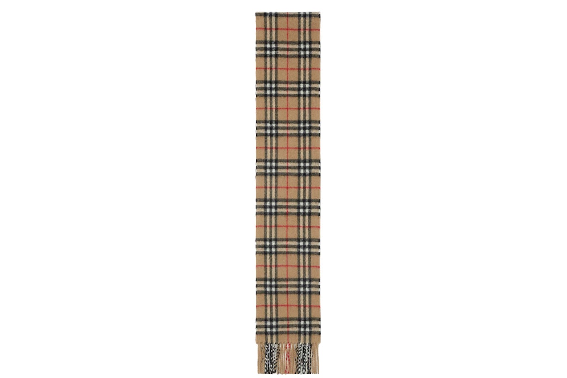 Pre-owned Burberry Check Cashmere Scarf – Online Exclusive Archive Beige