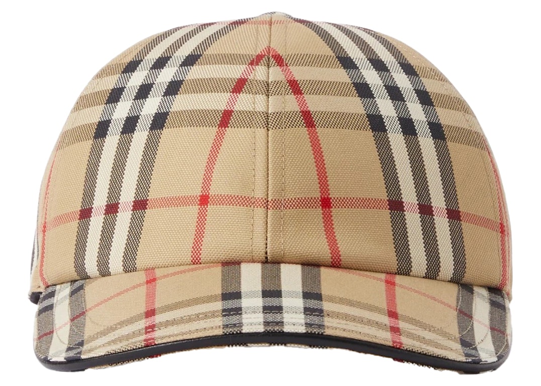 Pre-owned Burberry Check Cotton Baseball Cap Archive Beige