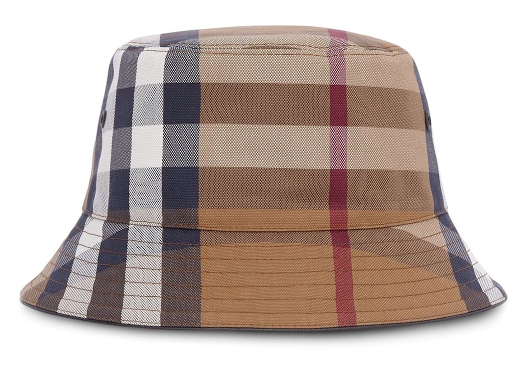 Pre-owned Burberry Check Cotton Canvas Bucket Hat Birch Brown