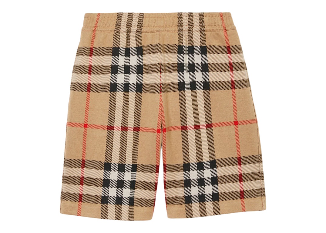 Pre-owned Burberry Check Cotton Jacquard Shorts Archive Beige