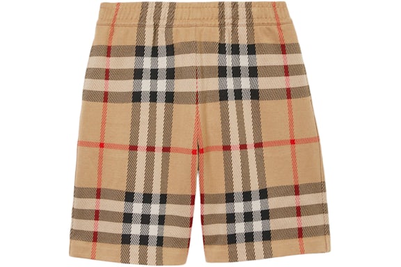 Burberry Short en jacquard de coton à carreaux Archive Beige