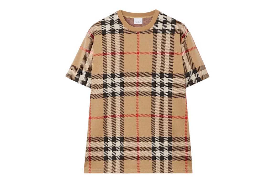Pre-owned Burberry Check Cotton Jacquard T-shirt Archive Beige