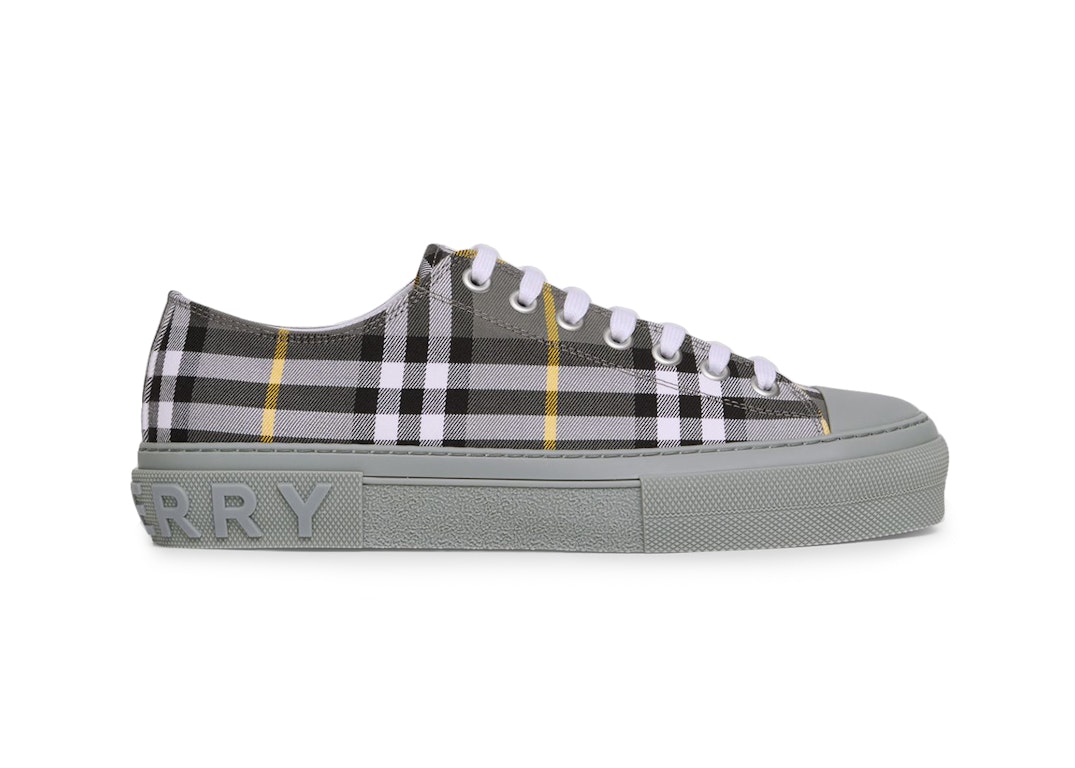 Pre-owned Burberry Check Cotton Sneakers Grey