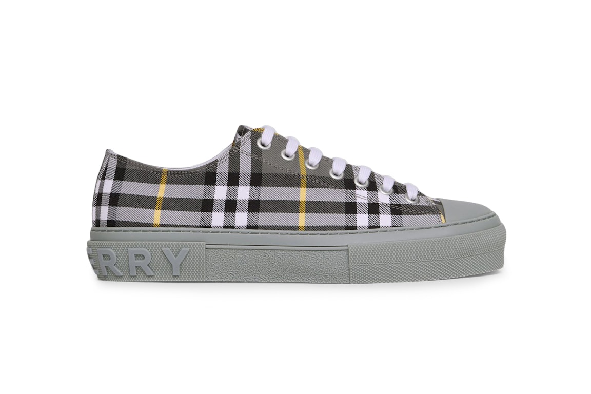 Pre-owned Burberry Check Cotton Sneakers Grey