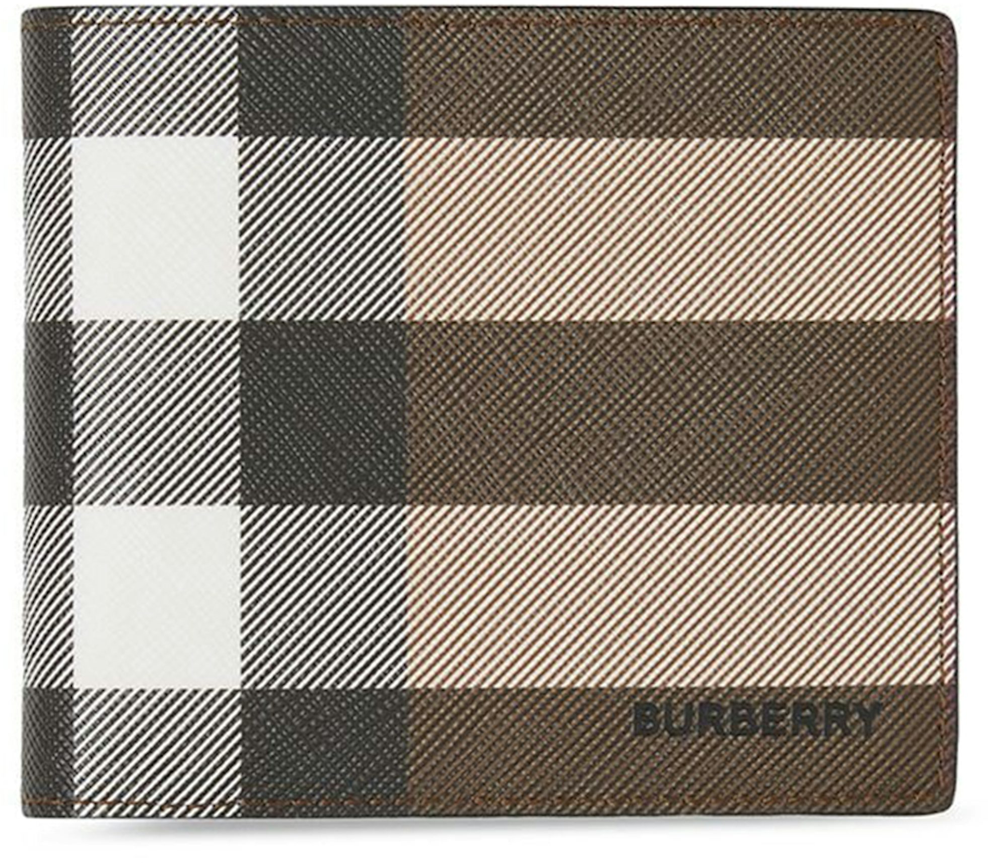 Burberry Vintage Check E-canvas & Leather Card Holder in Brown