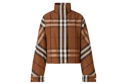 Veste Courte Veste A Carreau Femme Marron Veste Courte à Col