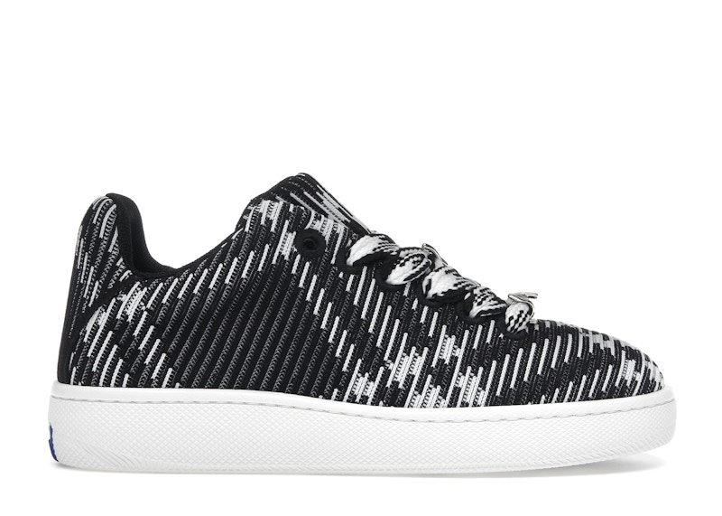 Pre-owned Burberry Check Knit Box Sneaker (women's) Sneakers In Black/white