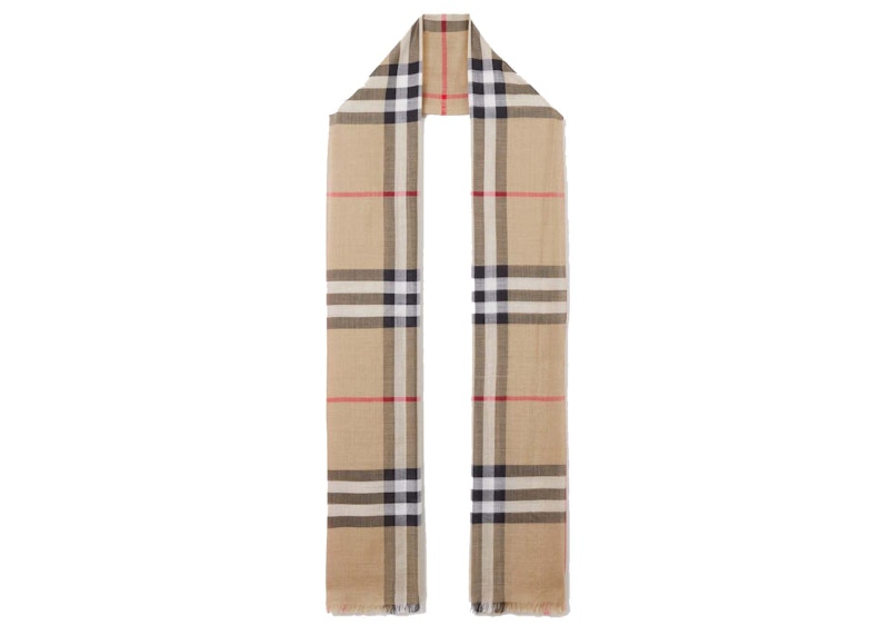 Burberry lightweight check wool cashmere clearance scarf