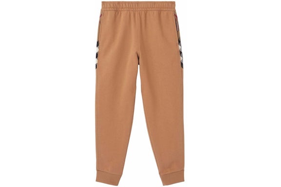 Burberry Check-Panel Track Pants Brown