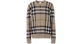 Burberry Check-Pattern Cashmere Jumper Fawn Brown