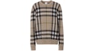 Burberry Check-Pattern Cashmere Jumper Fawn Brown