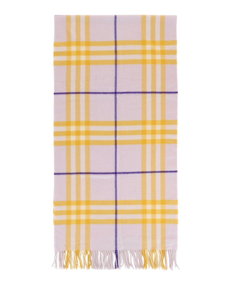Écharpe en cachemire à carreaux et franges Burberry Hazel