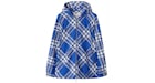 Burberry Chaqueta con capucha con estampado de cuadros Cobalto Azul/Blanco