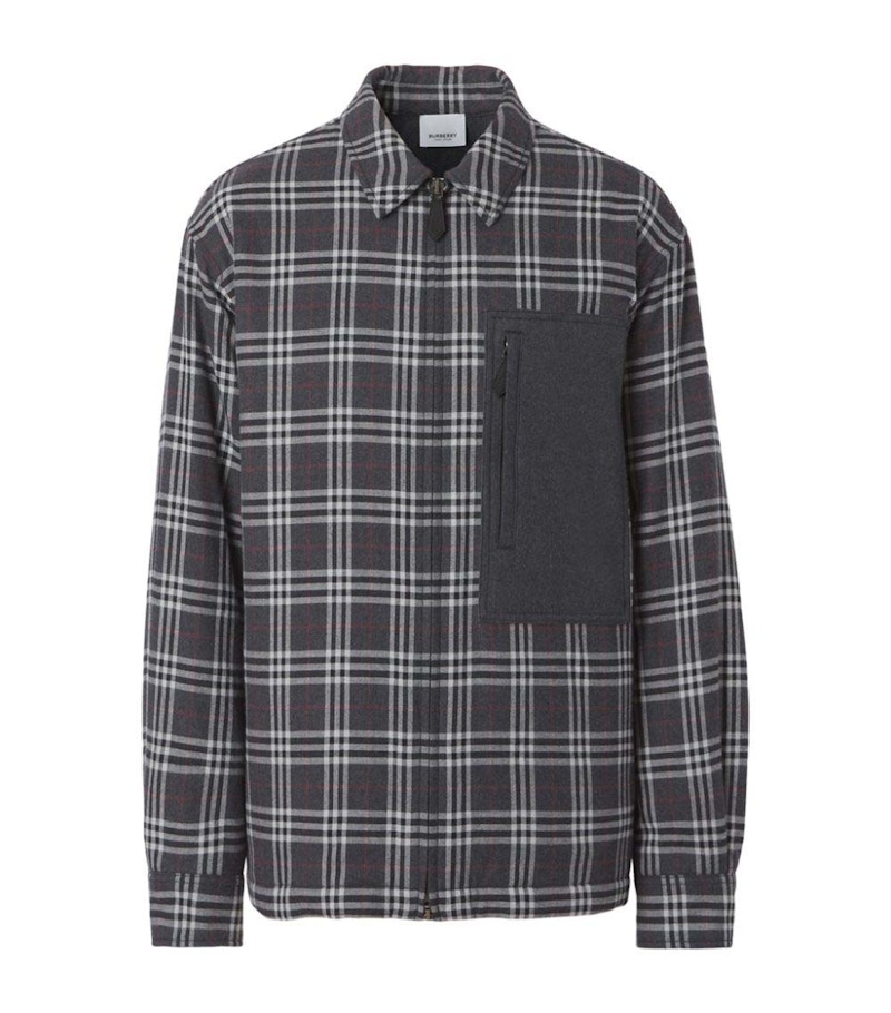 Pre-owned Burberry Men's  Check Pattern Jacket In Gery Check