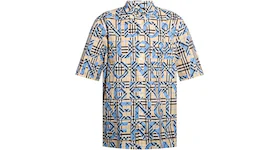 Burberry Check Patterned Short Sleeves Shirt Beige Blue