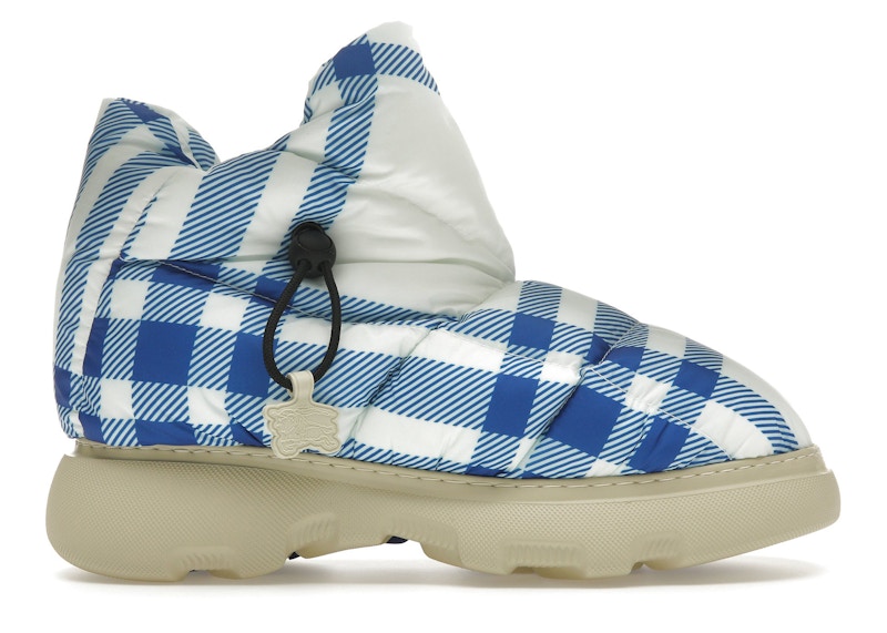 Burberry Check Pillow Boots Blue White Men's - 8074738 - US